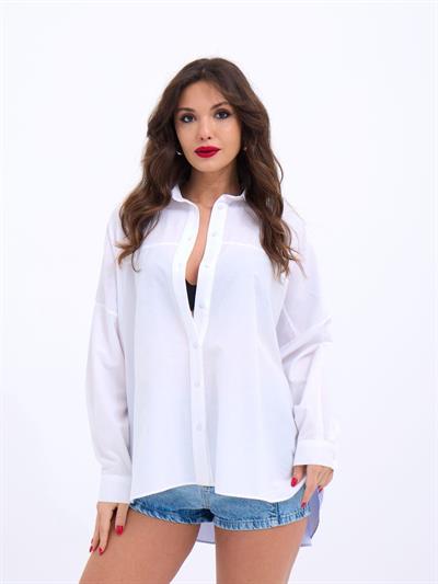 6816 GÖMLEK-MAVİ BEYAZ ÇİZGİLİ