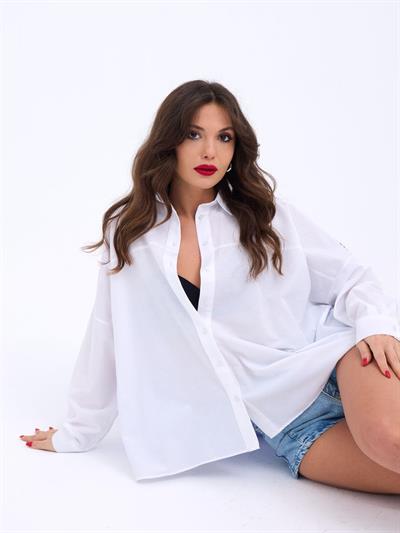 6816 GÖMLEK-MAVİ BEYAZ ÇİZGİLİ