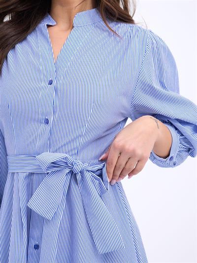 6941 ELBİSE-MAVİ BEYAZ ÇİZGİLİ