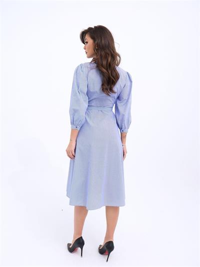 6941 ELBİSE-MAVİ BEYAZ ÇİZGİLİ