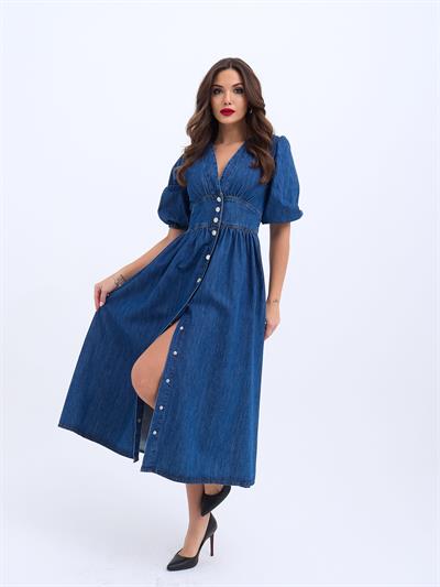 7037 KOT ELBİSE-MAVİ