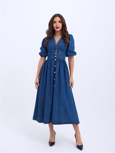 7037 KOT ELBİSE-MAVİ