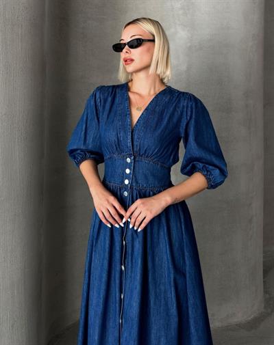 7037 KOT ELBİSE-MAVİ