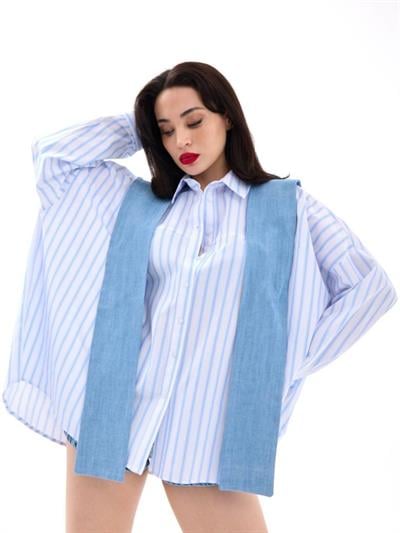 7074 GÖMLEK-LOS ANGELES ÇİZGİLİ