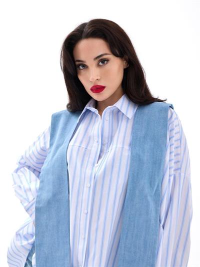 7074 GÖMLEK-LOS ANGELES ÇİZGİLİ