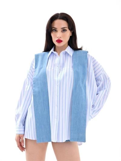 7074 GÖMLEK-LOS ANGELES ÇİZGİLİ