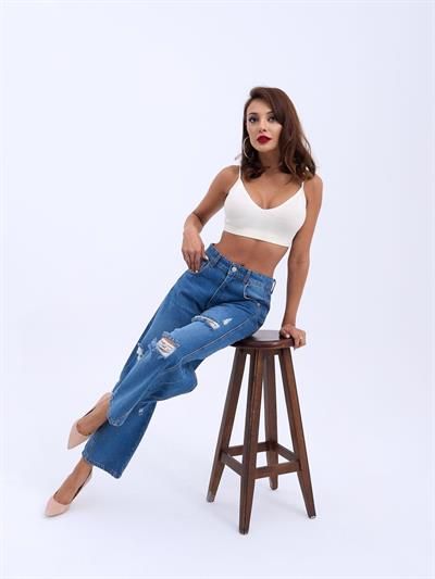 7086 KOT PANTOLON-MAVİ