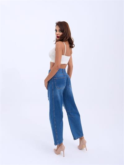 7086 KOT PANTOLON-MAVİ