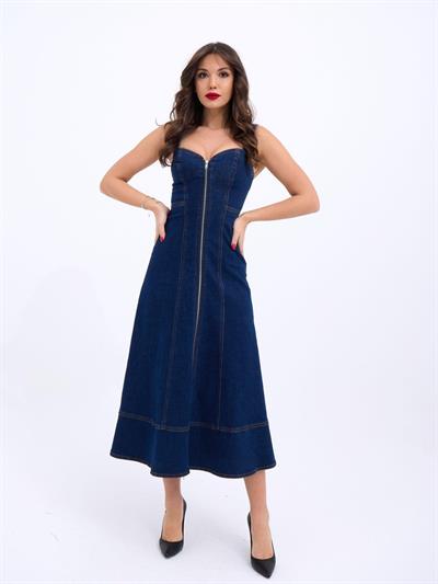 7097 KOT ELBİSE-MAVİ