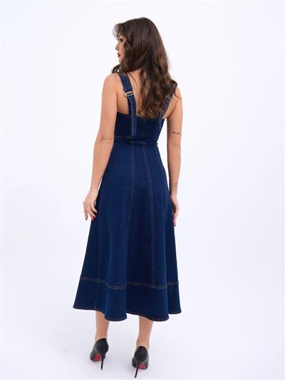 7097 KOT ELBİSE-MAVİ