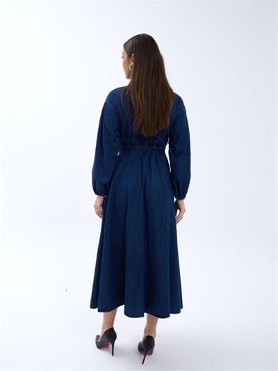 7107 KOT ELBİSE-MAVİ