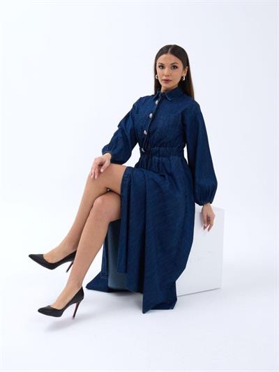 7107 KOT ELBİSE-MAVİ