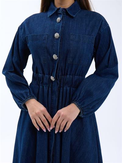 7107 KOT ELBİSE-MAVİ