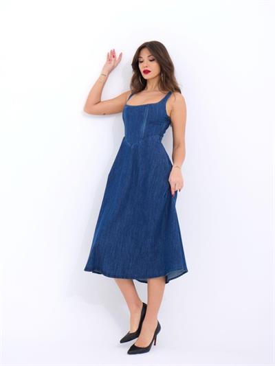 7142 KOT ELBİSE-MAVİ