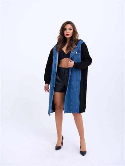 7188 UZUN KOT CEKET-SİYAH