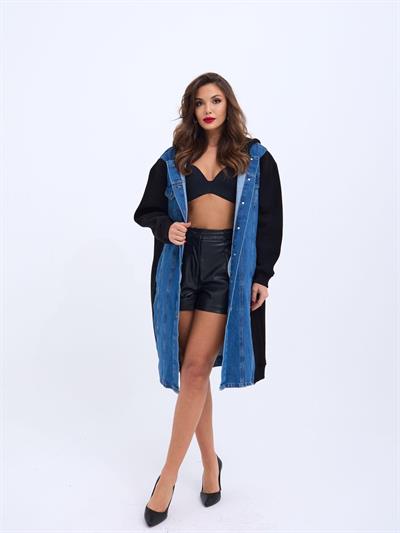 7188 UZUN KOT CEKET-SİYAH