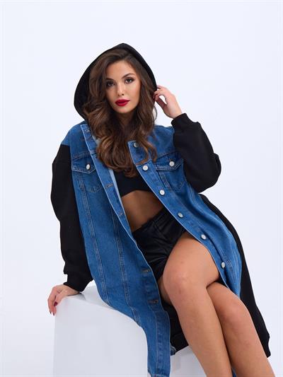 7188 UZUN KOT CEKET-SİYAH