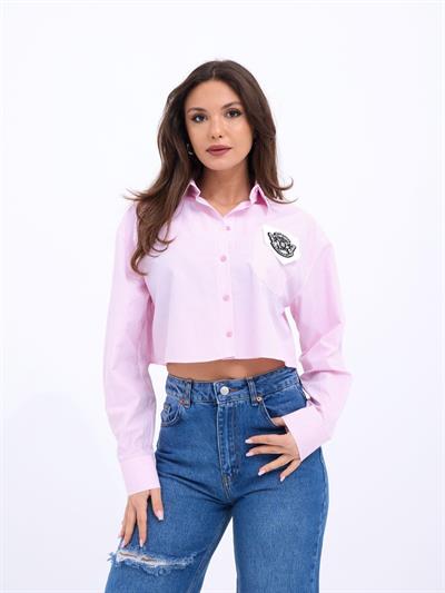 7383 GÖMLEK-PEMBE ÇİZGİLİ