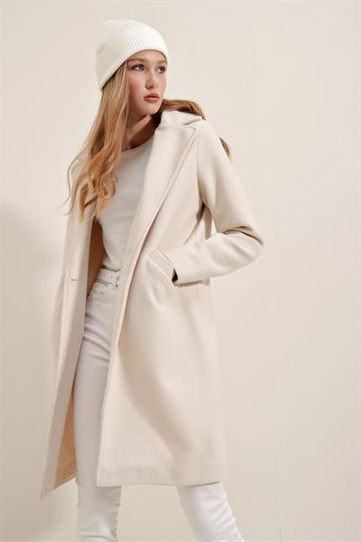 9085 Kaşe Kaban - Ekru