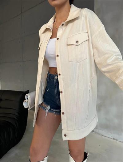 ARKASI NAKIŞLI GÖMLEK - Ham