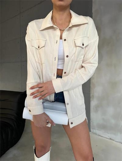 ARKASI NAKIŞLI GÖMLEK - Ham