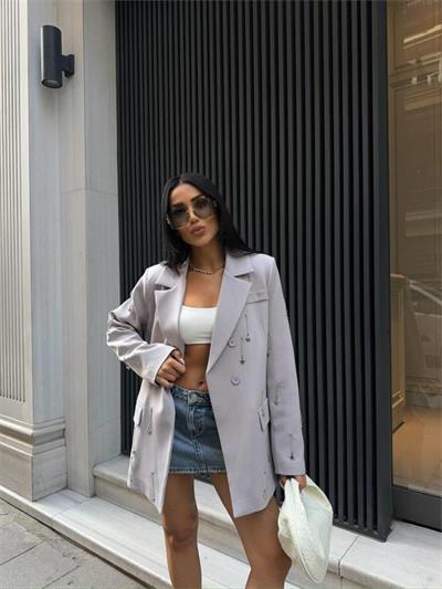 ATLAS CEKET- METAL YILDIZ DTY - Gri