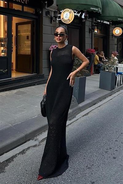 Afro Ajurlu Maksi Elbise 2796