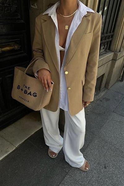 Agnes Blazer Keten Ceket  6105