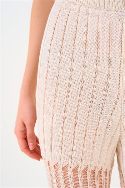 Ajurlu Pantolon - Krem