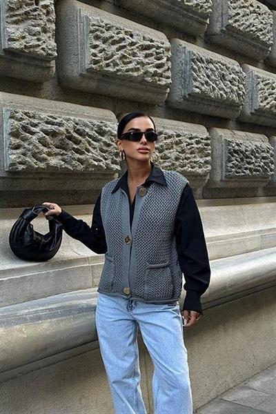 Ajurlu Triko Yelek 5175