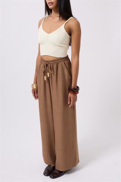 Aksesuar Detay Keten Pantolon