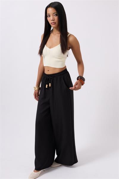 Aksesuar Detay Keten Pantolon