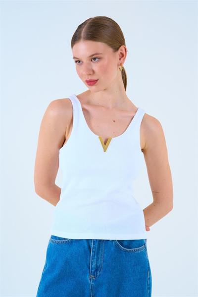 Aksesuarlı Atlet - Beyaz