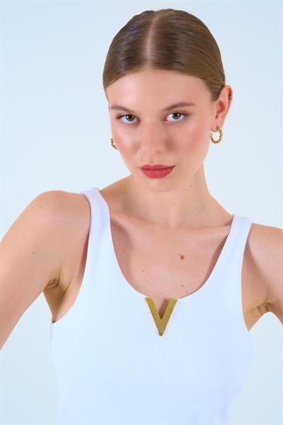 Aksesuarlı Atlet - Beyaz