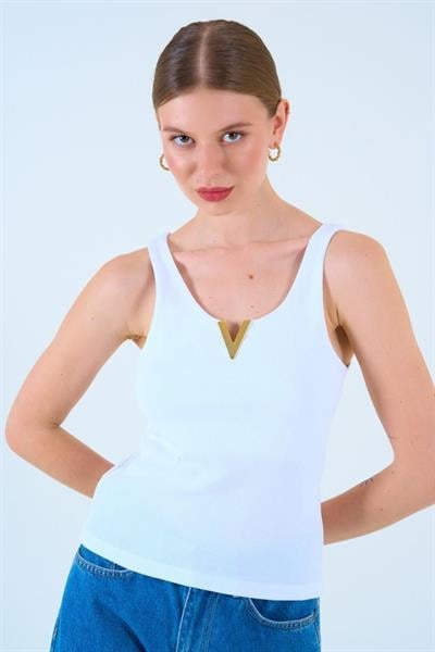 Aksesuarlı Atlet - Beyaz