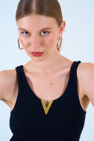 Aksesuarlı Atlet - Siyah