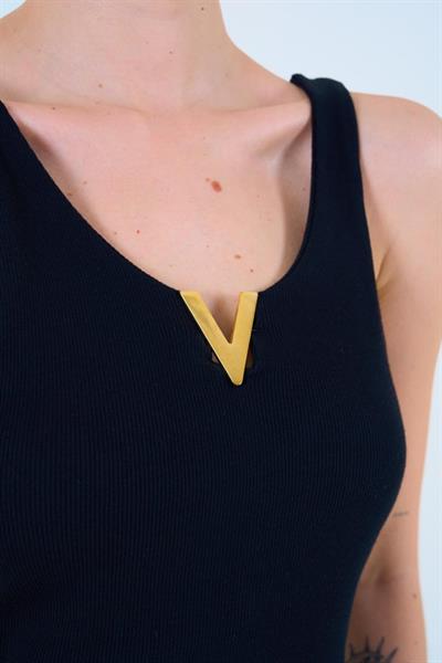 Aksesuarlı Atlet - Siyah