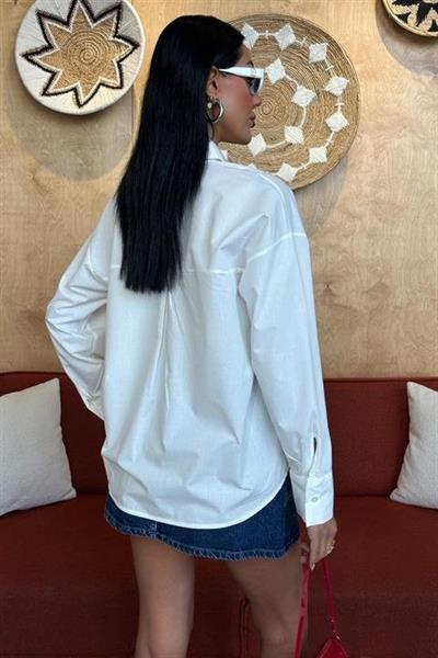 Alicia Papatya Nakışlı Gömlek 3389-08