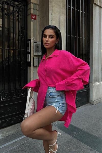 Alina Kol Cut Out Keten Gömlek 3252-08