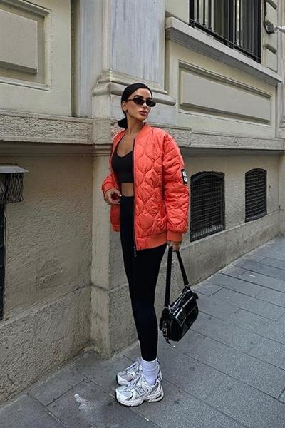 Alisa Oversize Kapitone Bomber Ceket 7058 -08