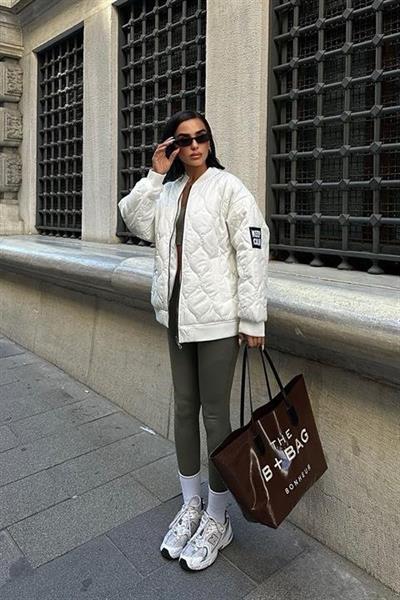 Alisa Oversize Kapitone Bomber Ceket 7058 -08