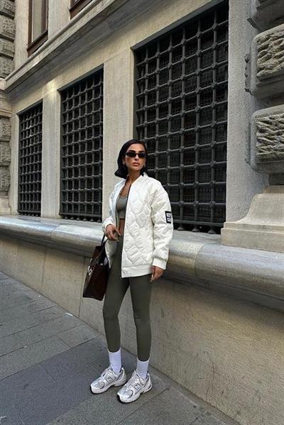 Alisa Oversize Kapitone Bomber Ceket 7058 -08