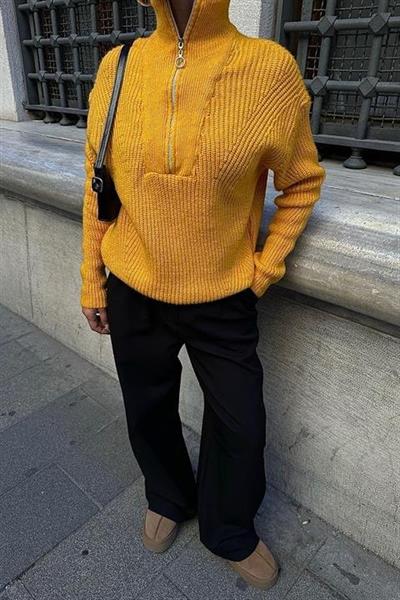 Allen Fermuarlı Triko Kazak 1236-01