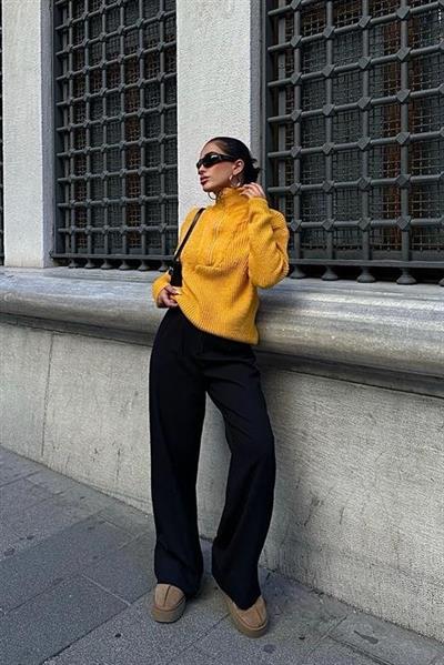 Allen Fermuarlı Triko Kazak 1236-01