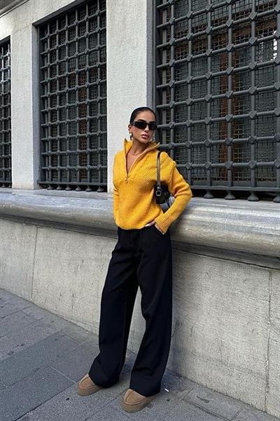 Allen Fermuarlı Triko Kazak 1236-01