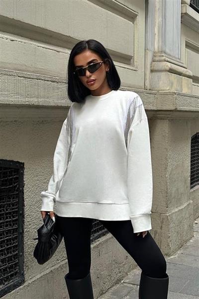 Angelina Metalize Sarkaçlı Sweatshirt 8048 -08