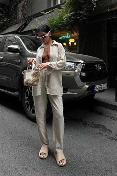 Angelina Oversize Keten Takım 9343-08