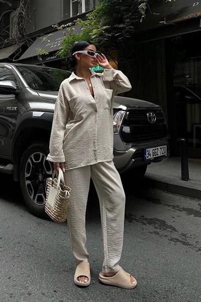 Angelina Oversize Keten Takım 9343-08
