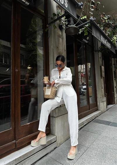 Angelina Oversize Keten Takım 9343-08