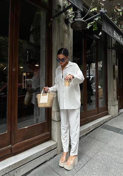 Angelina Oversize Keten Takım 9343-08